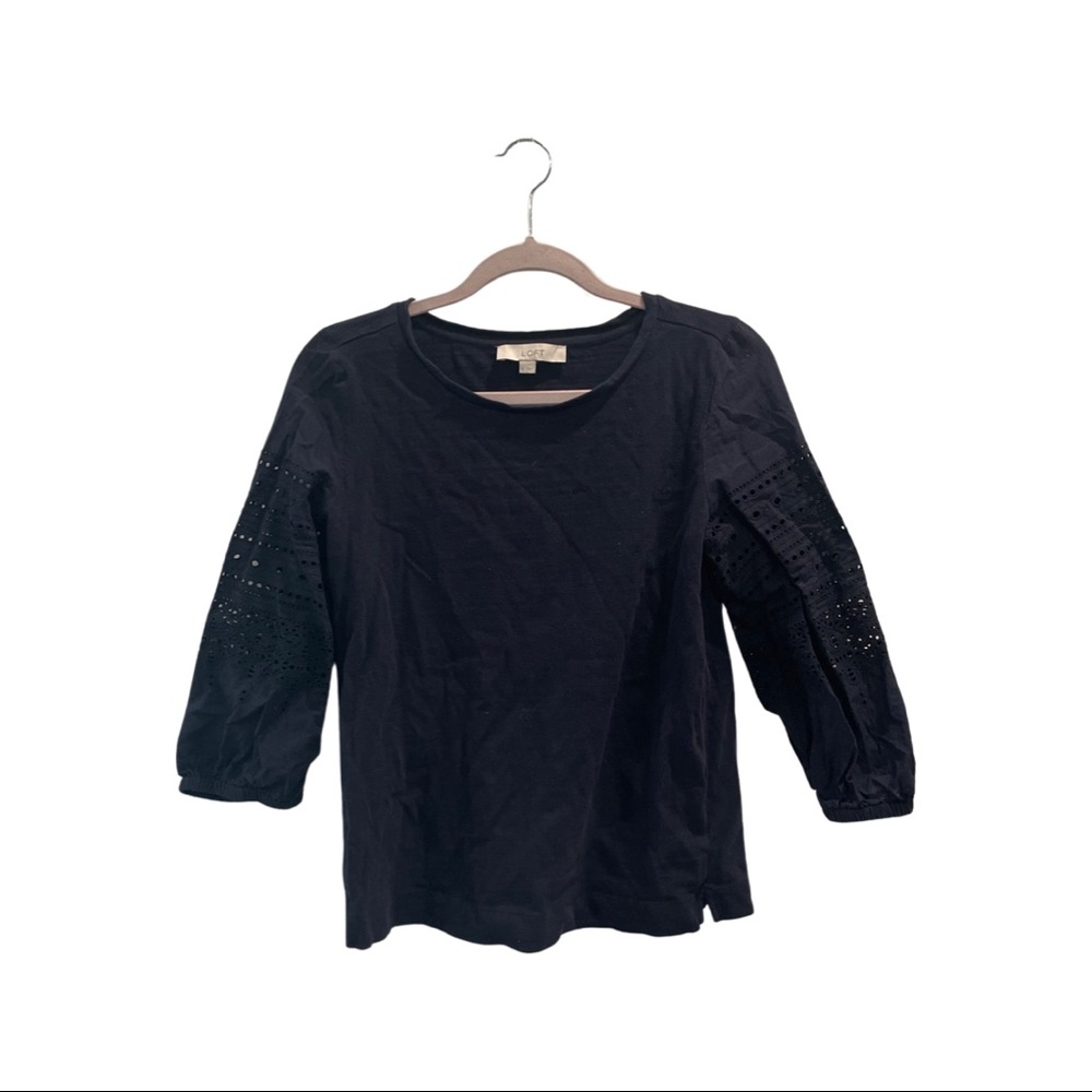 Loft navy blue blouse
